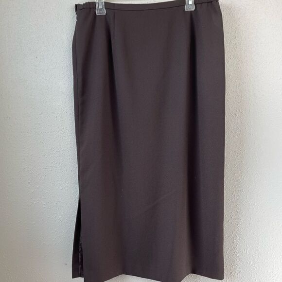Karen Scott Brown Maxi Skirt Size 14 EUC - Picture 1 of 5